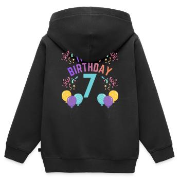 7 Jahre Mädchen It’s My Birthday Kinder Geburtstag - Kinder Premium Organic Zip Hoodie - Schwarz - Hinten - AI Model Kid Male (0cm)