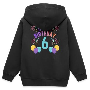 6 Jahre Mädchen It’s My Birthday Kinder Geburtstag - Kinder Premium Organic Zip Hoodie - Schwarz - Hinten - AI Model Kid Male (0cm)