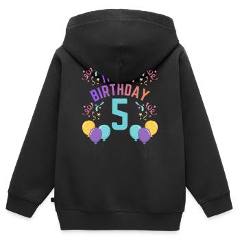5 Years Girl It's My Birthday Kids Birthday - Kids Premium Organic Zip-up Hoodie - black - Back - AI Model Kid Male (0cm)