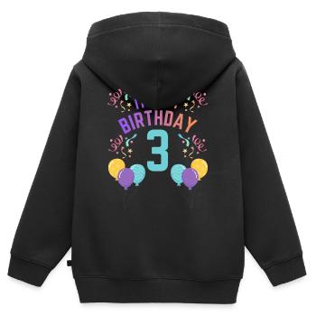 3 Years Girl It's My Birthday Kids Birthday - Kids Premium Organic Zip-up Hoodie - black - Back - AI Model Kid Male (0cm)