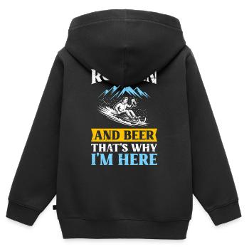 Sledging RODELN UND RADELN DARUM BIN ICH HIER - Kinder Premium Organic Zip Hoodie - Schwarz - Hinten - AI Model Kid Male (0cm)