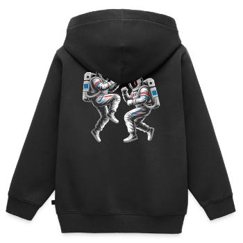 Astronaut duels in retro style - Kids Premium Organic Zip-up Hoodie - black - Back - AI Model Kid Male (0cm)