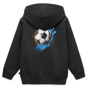 Fußball Streetart - Kinder Premium Organic Zip Hoodie - Schwarz - Hinten - AI Model Kid Male (0cm)