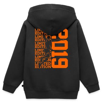 7E ANNIVERSAIRE BASKETBALL 2019 ÉDITION LIMITÉE - Sweat Premium à capuche zippé enfant bio - noir - Dos - AI Model Kid Male (0cm)