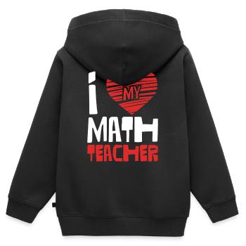 I love math teachers - Kids Premium Organic Zip-up Hoodie - black - Back - AI Model Kid Male (0cm)