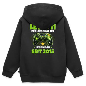 11. Geburtstag Gamer Shirt Level 11 freigeschaltet - Kinder Premium Organic Zip Hoodie - Schwarz - Hinten - AI Model Kid Male (0cm)