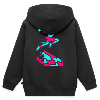 Parkour Freerunning - Kinder Premium Organic Zip Hoodie - Schwarz - Hinten - AI Model Kid Male (0cm)