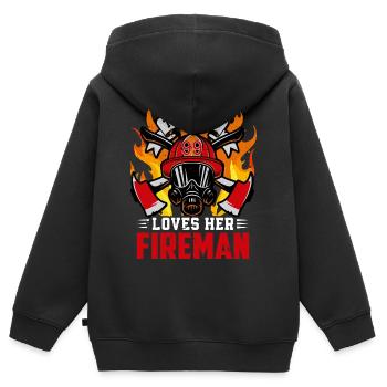 Fire brigade - Kids Premium Organic Zip-up Hoodie - black - Back - AI Model Kid Male (0cm)