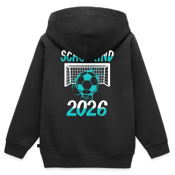 Schulkind 2026 Geschenk - Kinder Premium Organic Zip Hoodie - Schwarz - Hinten - AI Model Kid Male (0cm)