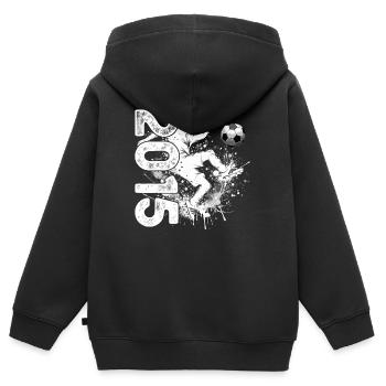 11. Geburtstag Jahrgang 2015 11 Jahre Fußball - Kinder Premium Organic Zip Hoodie - Schwarz - Hinten - AI Model Kid Male (0cm)