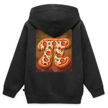 Pi Shape Pizza - Kinder Premium Organic Zip Hoodie - Schwarz - Hinten - AI Model Kid Male (0cm)