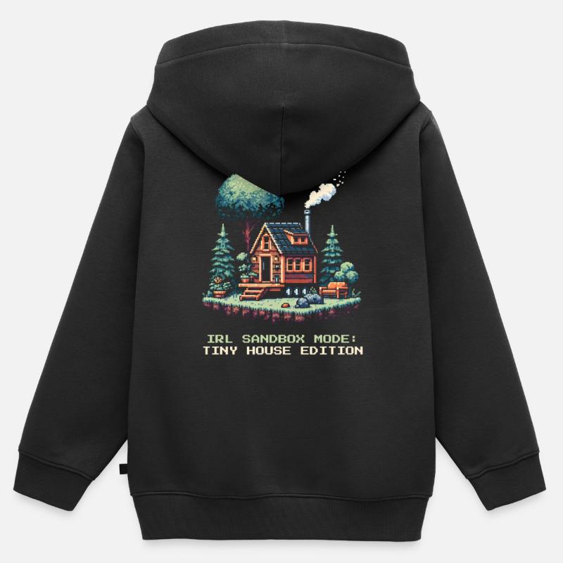 Mode bac à sable IRL | Mode de vie dans les maisons miniatures - Sweat Premium à capuche zippé enfant bio - noir