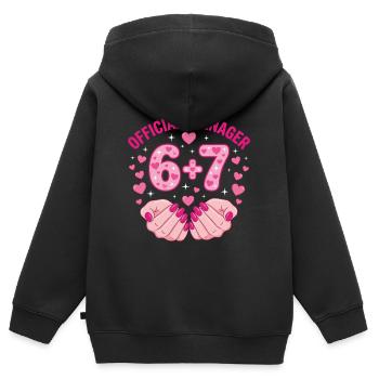 Official Teenager 67 Hearts 13th Birthday - Kids Premium Organic Zip-up Hoodie - black - Back - AI Model Kid Male (0cm)