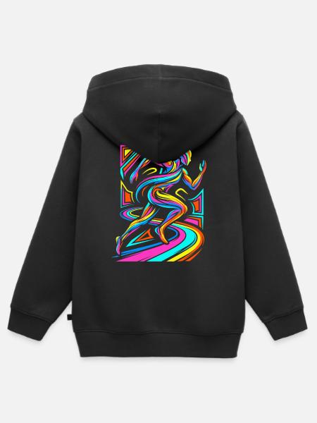 Läufer - Kinder Premium Organic Zip Hoodie - Schwarz