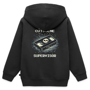 Final Cutscene | Bestatter mit Humor - Kinder Premium Organic Zip Hoodie - Schwarz - Hinten - AI Model Kid Male (0cm)