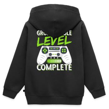 Fin d’études primaires 2026 Fin d’études primaires - Sweat Premium à capuche zippé enfant bio - noir - Dos - AI Model Kid Male (0cm)