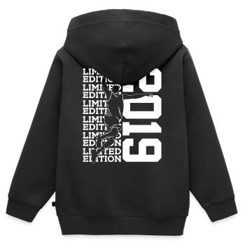 LIMITED EDITION 2019 BASKETBALL 7TH BIRTHDAY - Kids Premium Organic Zip-up Hoodie - black - Back - AI Model Kid Male (0cm)
