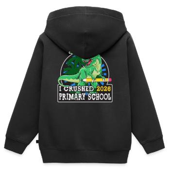 Last Day Of Primary School Graduation 2026 T-Rex - Kids Premium Organic Zip-up Hoodie - black - Back - AI Model Kid Male (0cm)