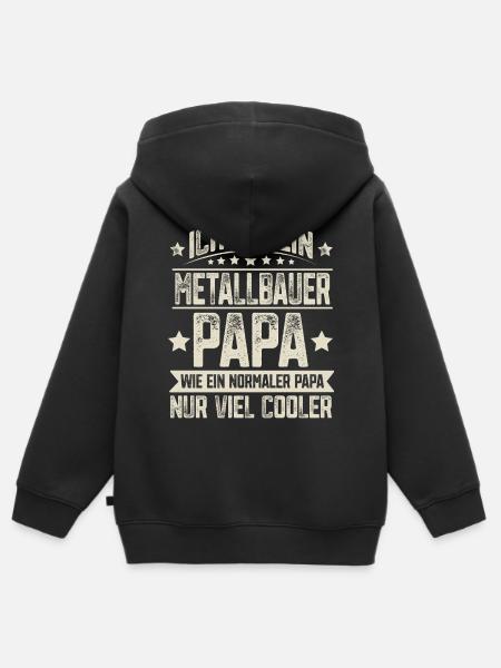 Metallbauer Papa - Kinder Premium Organic Zip Hoodie - Schwarz