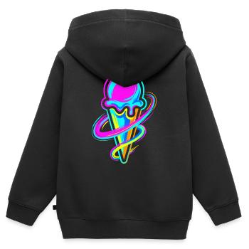 glace - Sweat Premium à capuche zippé enfant bio - noir - Dos - AI Model Kid Male (0cm)