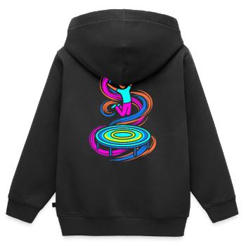Trampoline Jumper - Kids Premium Organic Zip-up Hoodie - black - Back - AI Model Kid Male (0cm)