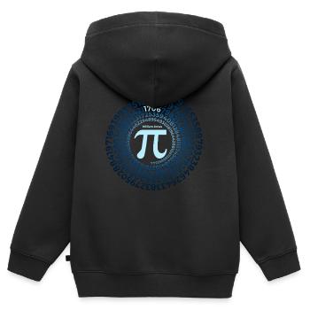Pi Inventor | William Jones 1706 Numéro du cercle - Sweat Premium à capuche zippé enfant bio - noir - Dos - AI Model Kid Male (0cm)