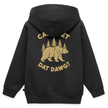 Puis-je caresser ce chien, randonnée, randonnée - Sweat Premium à capuche zippé enfant bio - noir - Dos - AI Model Kid Male (0cm)