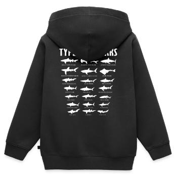 Arten des Meereslebens im Hai-Ozean - Kinder Premium Organic Zip Hoodie - Schwarz - Hinten - AI Model Kid Male (0cm)
