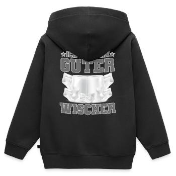 Toilettenpapier Ich Bin Ein Guter Wischer - Kinder Premium Organic Zip Hoodie - Schwarz - Hinten - AI Model Kid Male (0cm)