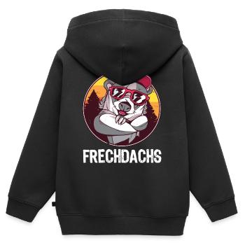 Frechdachs – Der freche Spitzbube - Kinder Premium Organic Zip Hoodie - Schwarz - Hinten - AI Model Kid Male (0cm)