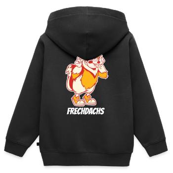 Frechdachs – Der freche Spitzbube - Kinder Premium Organic Zip Hoodie - Schwarz - Hinten - AI Model Kid Male (0cm)