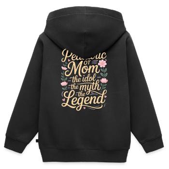 Maman ergothérapeute pédiatrique L’idole L’intervention précoce - Sweat Premium à capuche zippé enfant bio - noir - Dos - AI Model Kid Male (0cm)