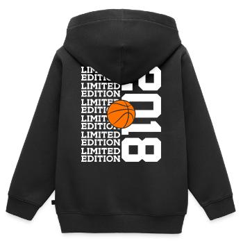 LIMITED EDITION 2018 BASKETBALL 8TH BIRTHDAY - Kids Premium Organic Zip-up Hoodie - black - Back - AI Model Kid Male (0cm)