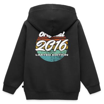10e anniversaire 2016 cadeau garçons et filles - Sweat Premium à capuche zippé enfant bio - noir - Dos - AI Model Kid Male (0cm)