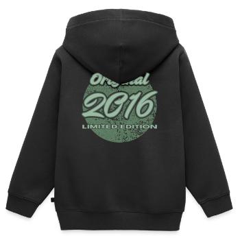 10e anniversaire 2016 cadeau garçons et filles - Sweat Premium à capuche zippé enfant bio - noir - Dos - AI Model Kid Male (0cm)