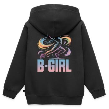 B-Girl Breakdance Streetstyle Retro Design - Kinder Premium Organic Zip Hoodie - Schwarz - Hinten - AI Model Kid Male (0cm)