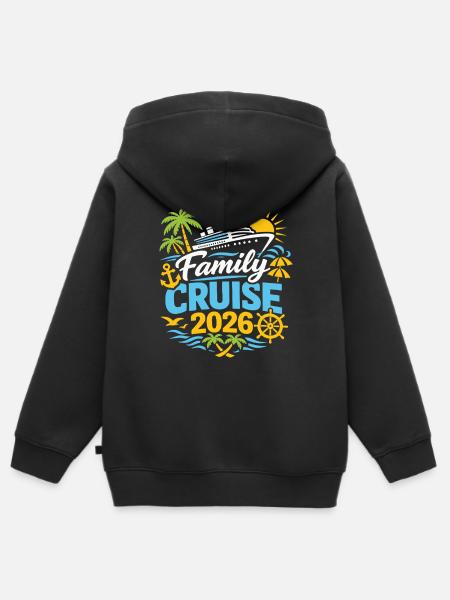 Familien Kreuzfahrt 2026 - Kinder Premium Organic Zip Hoodie - Schwarz