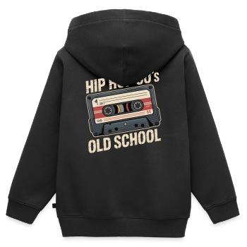 Hip Hop 90s Old School Kassette - Kinder Premium Organic Zip Hoodie - Schwarz - Hinten - AI Model Kid Male (0cm)