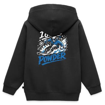 Power Ski | I Got The Powder | Pulverschnee - Kinder Premium Organic Zip Hoodie - Schwarz - Hinten - AI Model Kid Male (0cm)