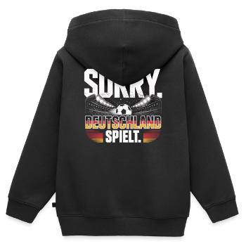 Sorry Deutschland Spielt Fußball Fan - Kinder Premium Organic Zip Hoodie - Schwarz - Hinten - AI Model Kid Male (0cm)