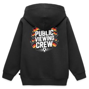 Public Viewing Crew Fußball Fan - Kinder Premium Organic Zip Hoodie - Schwarz - Hinten - AI Model Kid Male (0cm)