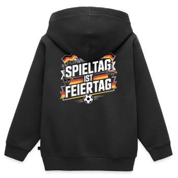 Spieltag ist Feiertag Deutschland Fan - Kinder Premium Organic Zip Hoodie - Schwarz - Hinten - AI Model Kid Male (0cm)