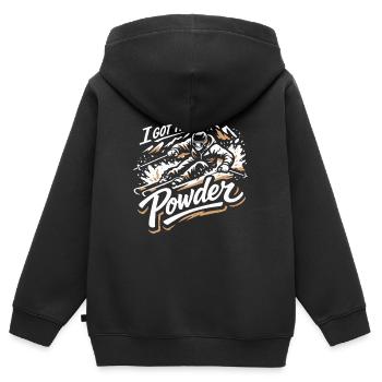 Power Ski | I Got The Powder | Pulverschnee - Kinder Premium Organic Zip Hoodie - Schwarz - Hinten - AI Model Kid Male (0cm)