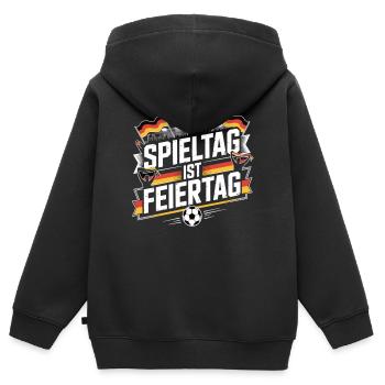 Spieltag ist Feiertag Deutschland Fan - Kinder Premium Organic Zip Hoodie - Schwarz - Hinten - AI Model Kid Male (0cm)