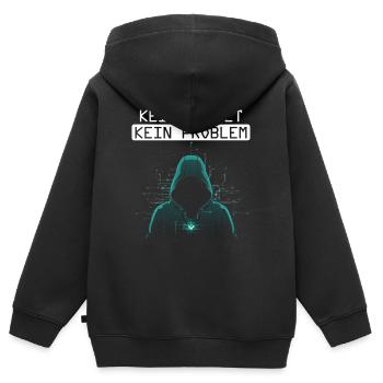 Informatik KEIN TICKET KEIN PROBLEM LUSTIGES - Kinder Premium Organic Zip Hoodie - Schwarz - Hinten - AI Model Kid Male (0cm)