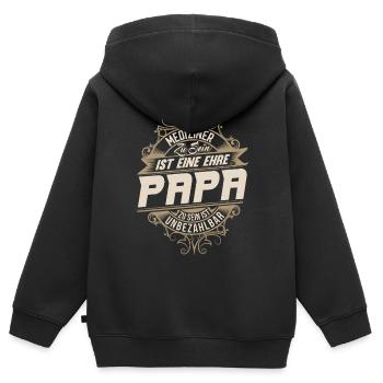 Mediziner Papa - Kinder Premium Organic Zip Hoodie - Schwarz - Hinten - AI Model Kid Male (0cm)