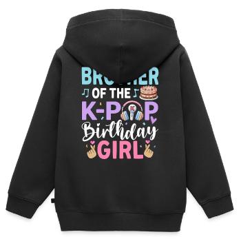 Brother Of The K-Pop Birthday Girl - Kinder Premium Organic Zip Hoodie - Schwarz - Hinten - AI Model Kid Male (0cm)
