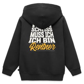 Rentner - Kinder Premium Organic Zip Hoodie - Schwarz - Hinten - AI Model Kid Male (0cm)