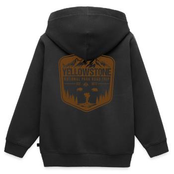 Yellowstone Nationalpark Roadtrip - Kinder Premium Organic Zip Hoodie - Schwarz - Hinten - AI Model Kid Male (0cm)
