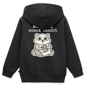 Raccoon with Chips Snack Comic Motif - Kids Premium Organic Zip-up Hoodie - black - Back - AI Model Kid Male (0cm)